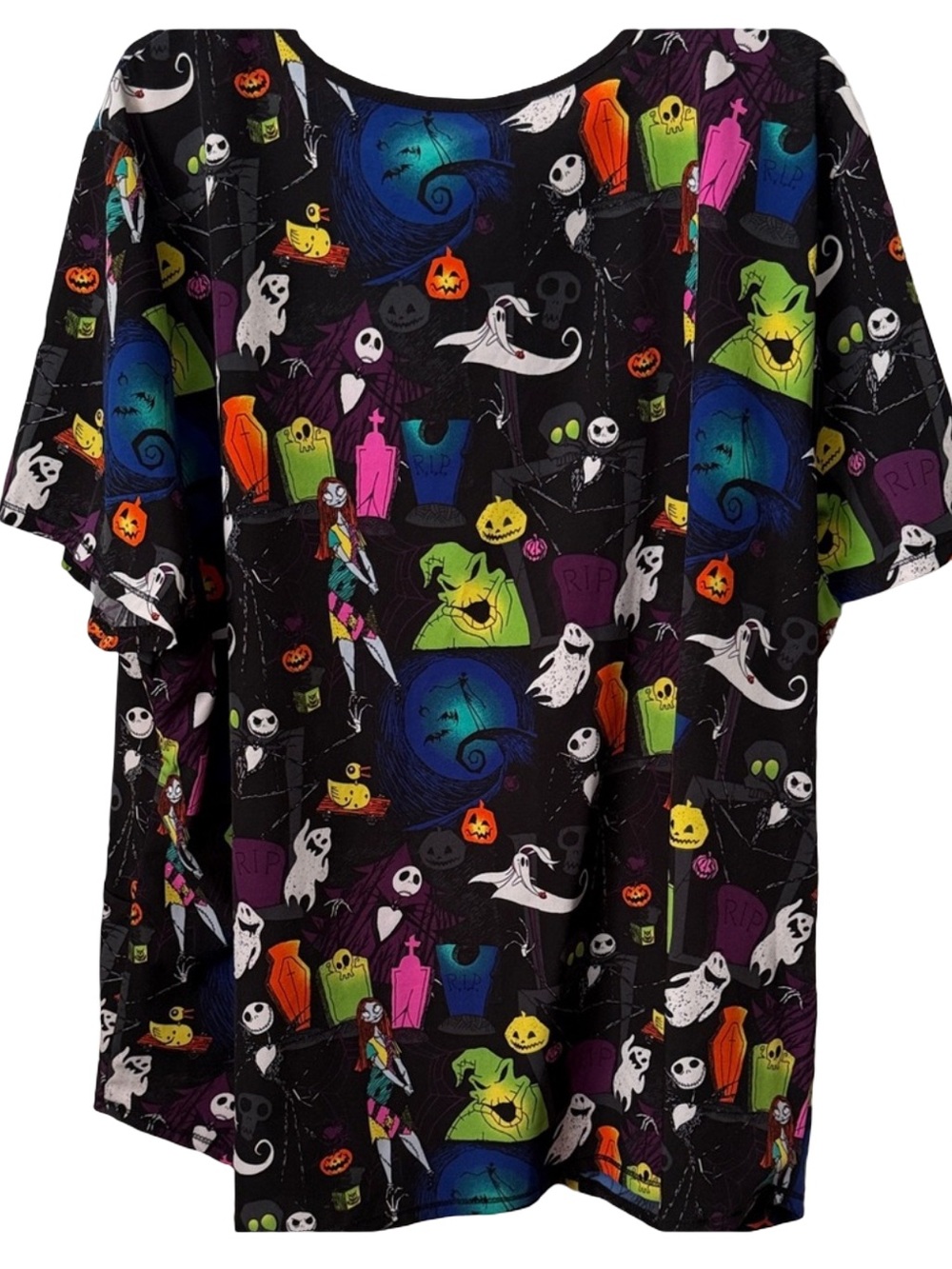 Disney Halloween Themed Women's Top - Black and Multicolor